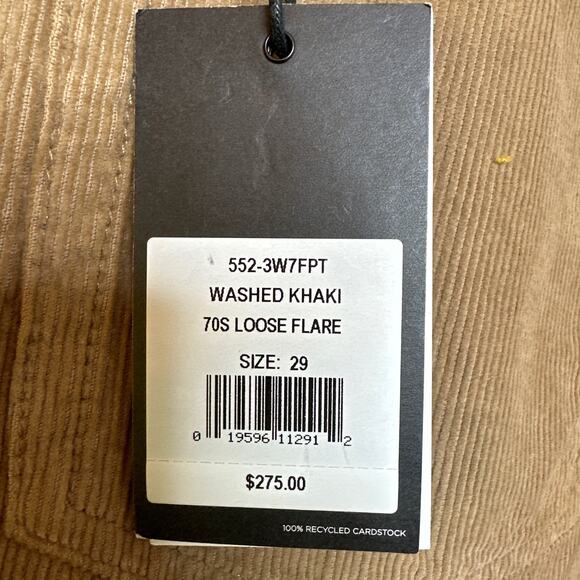 RE/DONE 70's Loose Flare Corduroy Pants in Washed Khaki Size 29 NWT - Picture 6 of 10